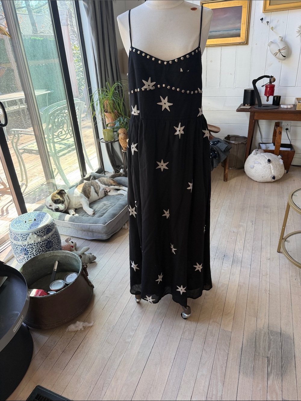 Alice of Bohemia flowy star and stud cotton dress